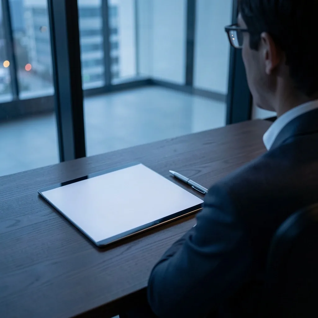 Editorial workspace with notebook and laptop